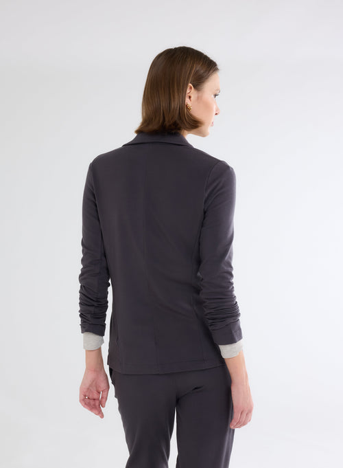 Green Long Sleeve Viscose and Elastane Jacket - MAJESTIC FILATURES