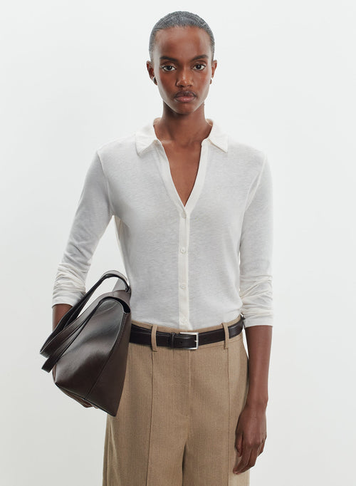 Shirt in cotton and cashmere - MAJESTIC FILATURES