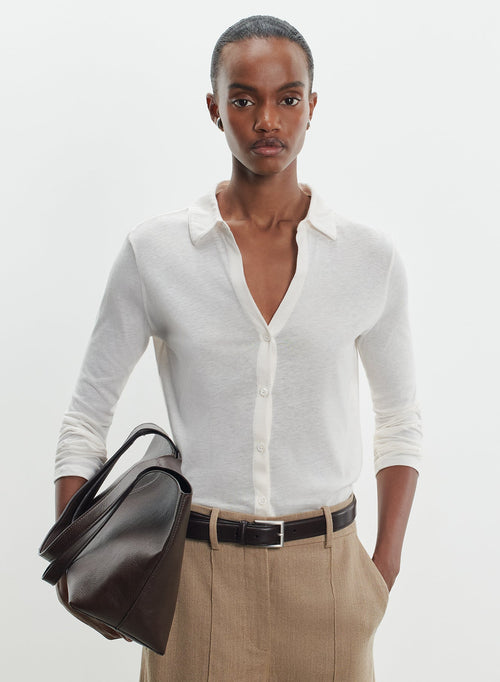 Shirt in cotton and cashmere - MAJESTIC FILATURES
