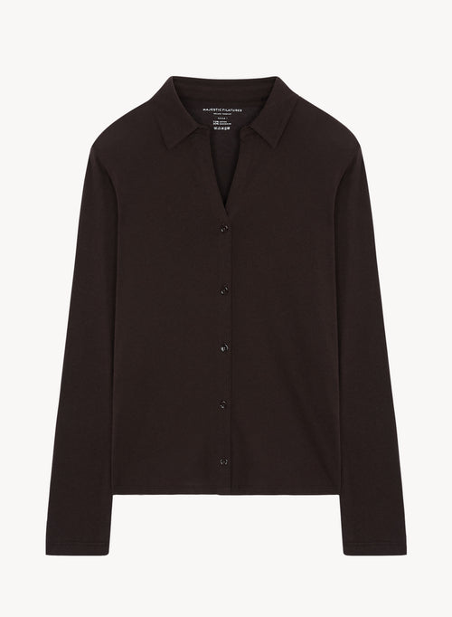Shirt in cotton and cashmere - MAJESTIC FILATURES