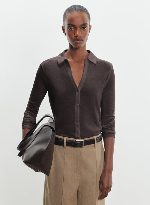 Shirt in cotton and cashmere - MAJESTIC FILATURES
