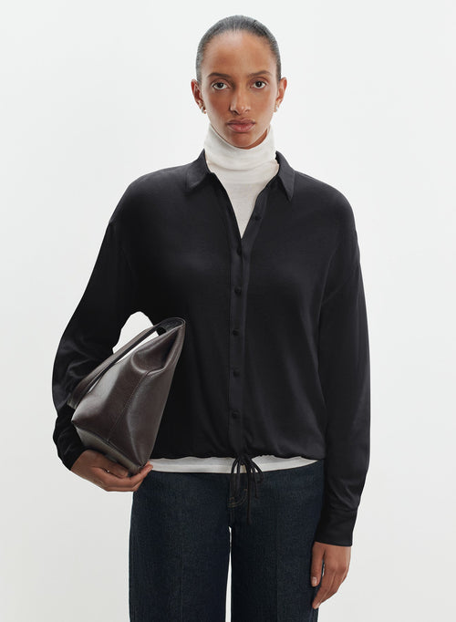 Shirt in cotton and cashmere - MAJESTIC FILATURES