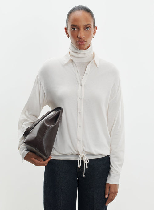 Shirt in cotton and cashmere - MAJESTIC FILATURES