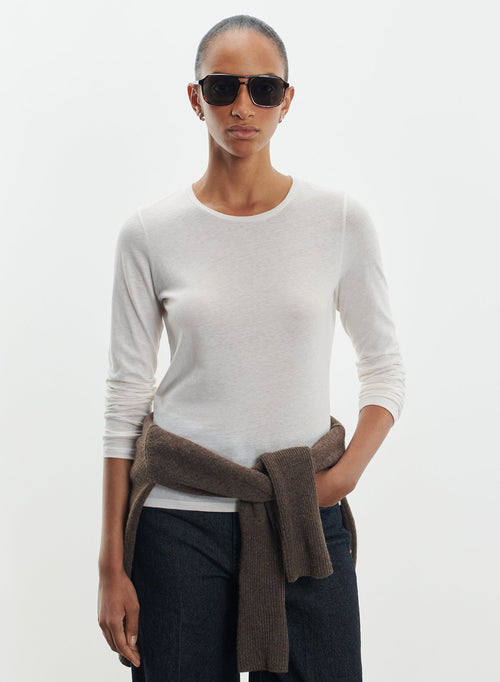 T-shirt in organic cotton and cashmere - MAJESTIC FILATURES