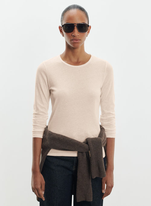 T-shirt in organic cotton and cashmere - MAJESTIC FILATURES