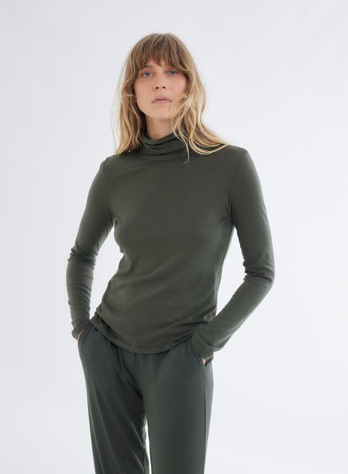 Turtleneck T-shirt - MAJESTIC FILATURES