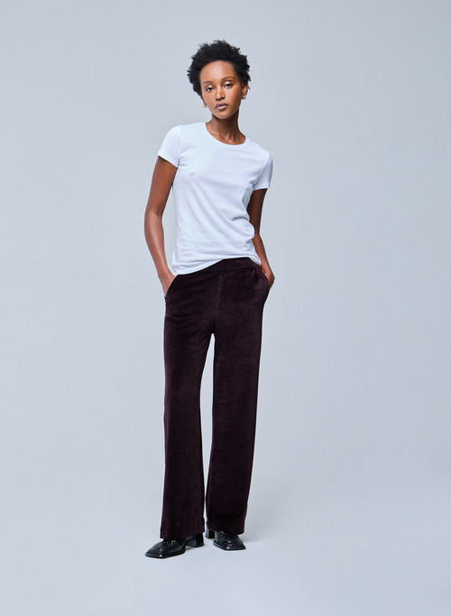 T-shirt Blanc Jamie Col Rond Manches Courtes en Coton Organique - MAJESTIC FILATURES