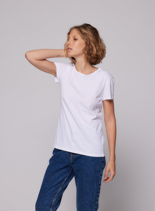 "Jamie Cotton Deluxe short sleeve round neck t-shirt" - MAJESTIC FILATURES