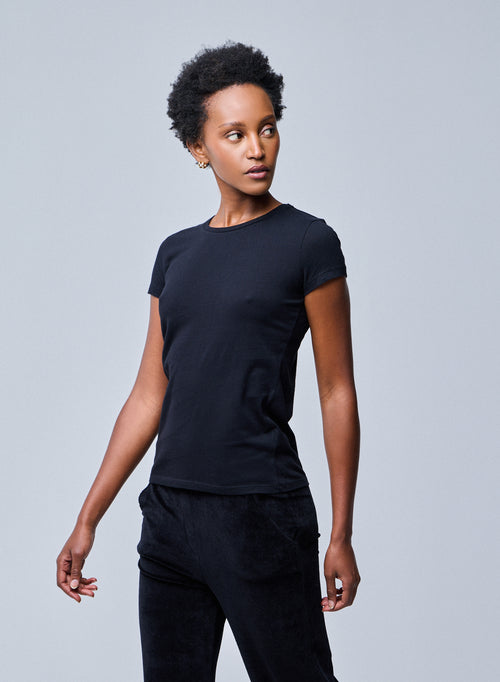 "Camiseta Jamie cuello redondo manga corta de Algodón Deluxe" - MAJESTIC FILATURES