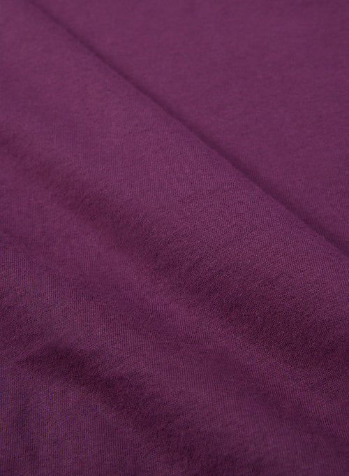 T-shirt Aubergine Jamie Col Rond Manches Courtes en Coton organique - MAJESTIC FILATURES