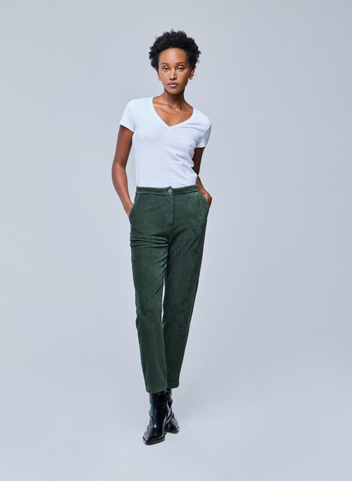 "Camiseta Julia cuello V manga corta de Algodón Deluxe" - MAJESTIC FILATURES