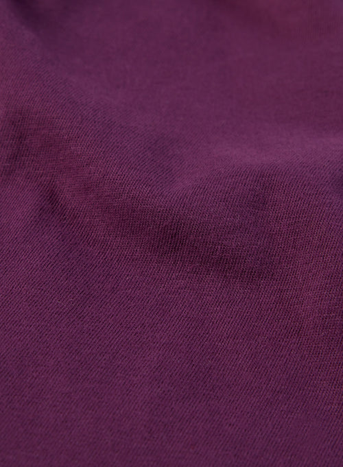 T-shirt Aubergine Julia Col V Manches Courtes en Deluxe Coton - MAJESTIC FILATURES