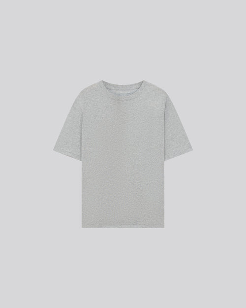 T-shirt Gris Col Rond Manches Courtes en Deluxe Coton - MAJESTIC FILATURES