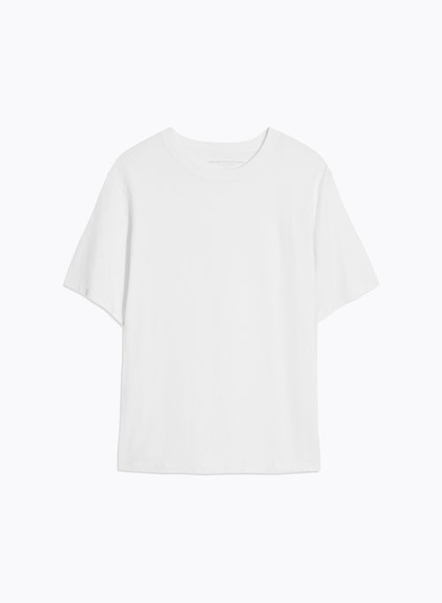 T-shirt Blanc Col Rond Manches Courtes en Coton organique - MAJESTIC FILATURES