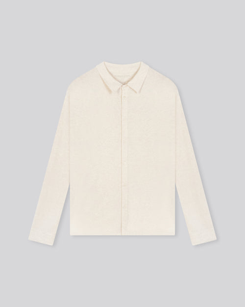 Chemise Beige Chemise Manches Longues en Coton organique - MAJESTIC FILATURES