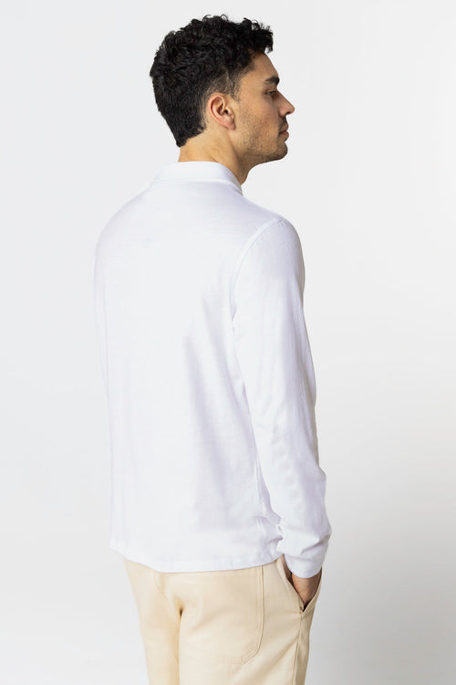 Chemise Blanche Col Chemise Manches Longues en Coton Organique - MAJESTIC FILATURES