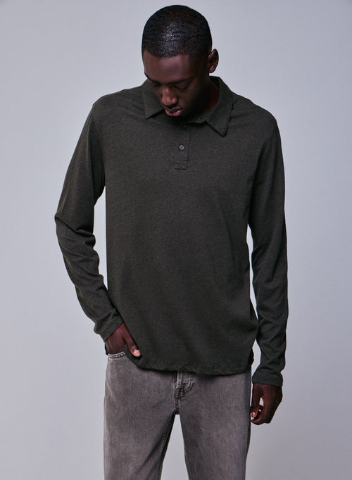 Polo Vert Polo Manches Longues en Coton organique - MAJESTIC FILATURES