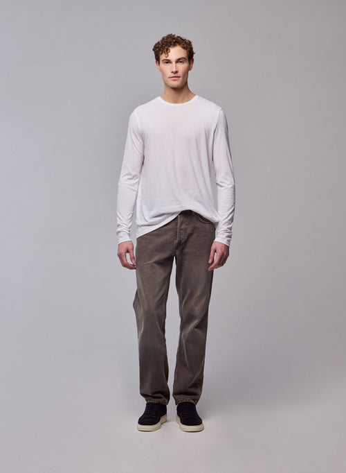 James T-Shirt Rundhalsausschnitt Langarm aus Deluxe-Baumwolle - MAJESTIC FILATURES