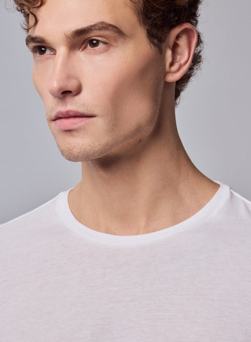 James T-Shirt Rundhalsausschnitt Langarm aus Deluxe-Baumwolle - MAJESTIC FILATURES