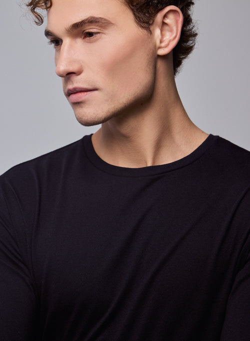 Camiseta James cuello redondo manga larga de Algodón Deluxe - MAJESTIC FILATURES