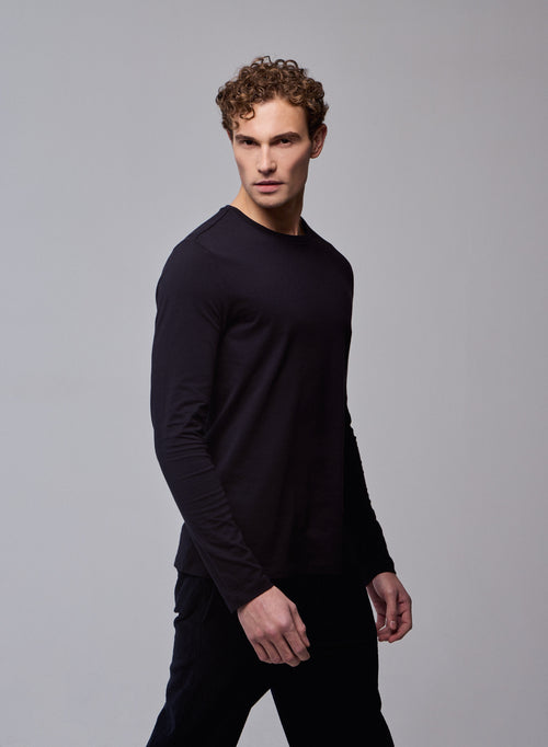 Camiseta James cuello redondo manga larga de Algodón Deluxe - MAJESTIC FILATURES