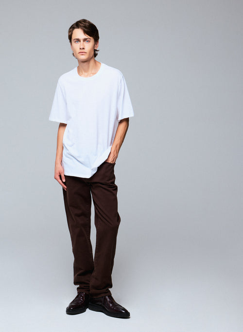Camiseta Blanca Cuello Redondo Manga Corta en Algodón Deluxe - MAJESTIC FILATURES