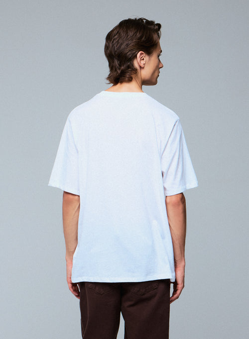 Camiseta Blanca Cuello Redondo Manga Corta en Algodón Deluxe - MAJESTIC FILATURES