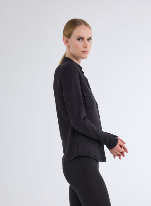 Black Long Sleeve Shirt - MAJESTIC FILATURES