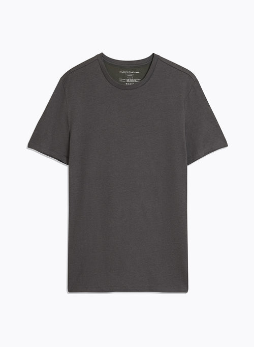 Green Round Neck Short Sleeve T-shirt - MAJESTIC FILATURES