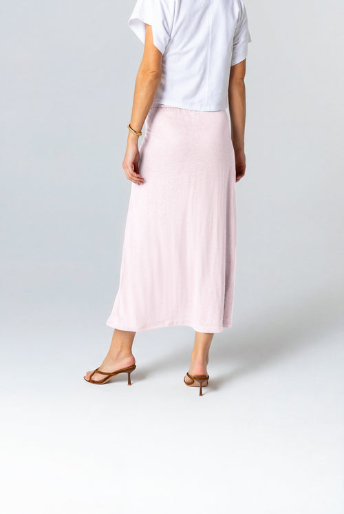 Pink Linen / Elastane Skirt - MAJESTIC FILATURES