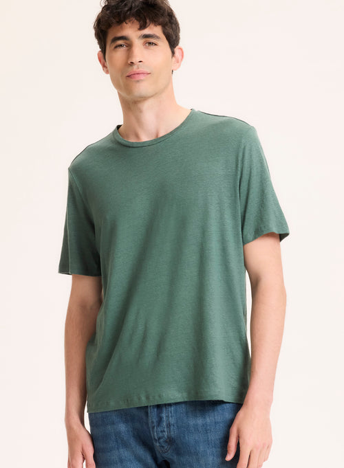 Green Shirt Collar Long Sleeve Shirt - MAJESTIC FILATURES
