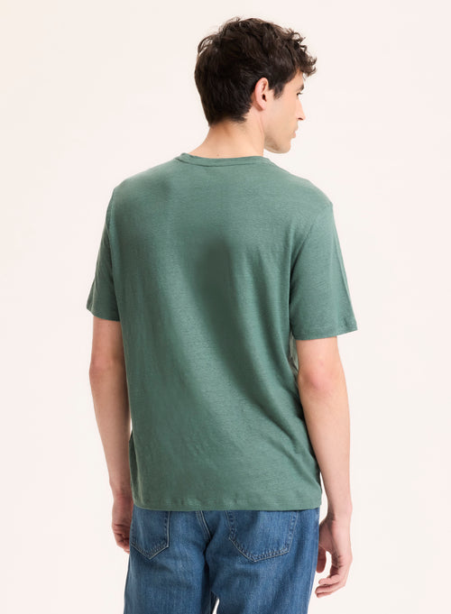 Green Shirt Collar Long Sleeve Shirt - MAJESTIC FILATURES