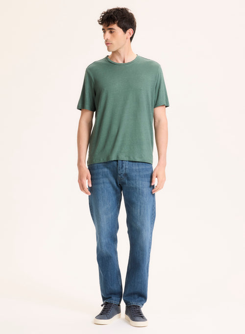 Green Shirt Collar Long Sleeve Shirt - MAJESTIC FILATURES