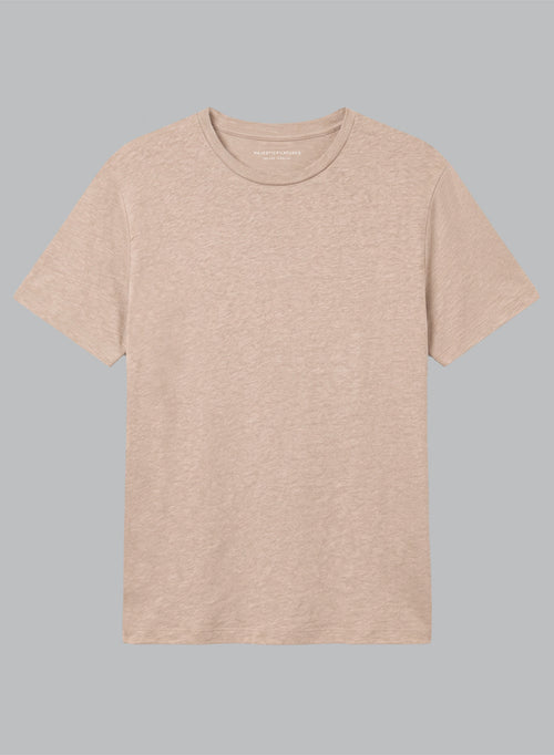 T-shirt Désert Col Rond Manches Courtes en Lin / Elasthanne - MAJESTIC FILATURES