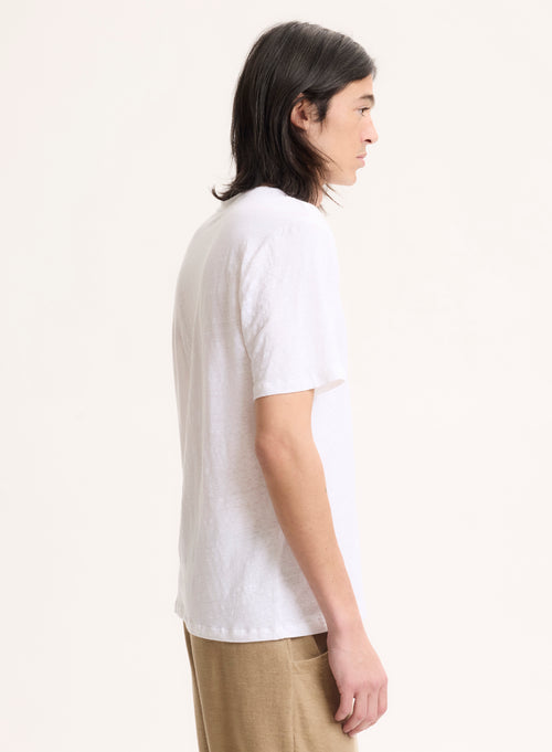 White Round Neck Short Sleeve T-shirt - MAJESTIC FILATURES