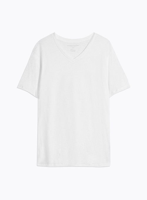 White Round Neck Short Sleeve T-shirt - MAJESTIC FILATURES