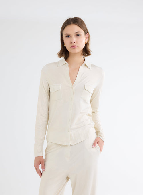 Camisa blanca de manga larga - MAJESTIC FILATURES