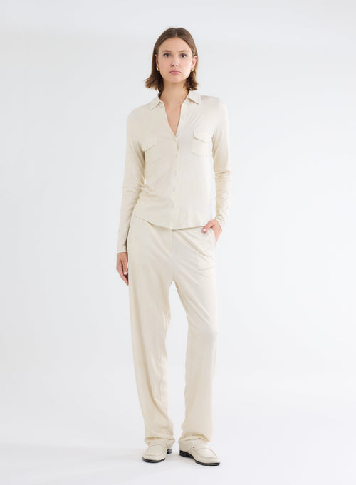 Camisa blanca de manga larga - MAJESTIC FILATURES