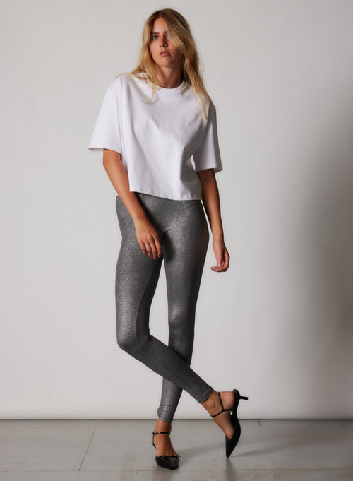 Pantalón jaspeado© antracita en viscosa y elastano - MAJESTIC FILATURES