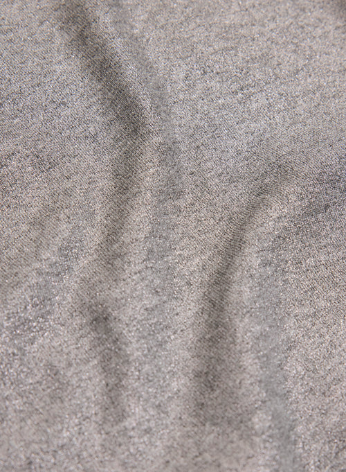 Tee shirt Gris Col V Manches Courtes en Viscose / Élasthanne - MAJESTIC FILATURES
