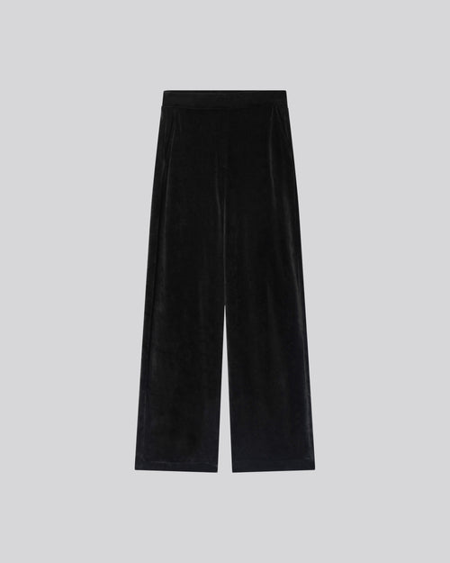 Pantalon Noir Droit en Velours - MAJESTIC FILATURES