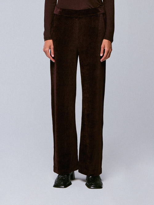 Lila Hose aus Bio-Baumwolle / Modal / Elasthan - MAJESTIC FILATURES