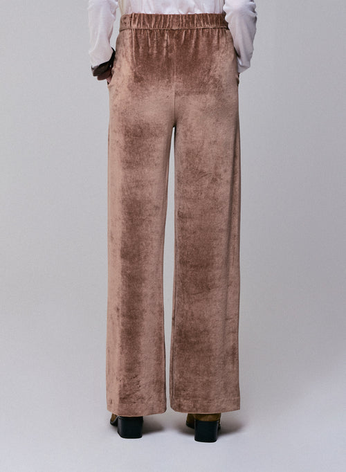 Beige pants in organic cotton / modal / elastane - MAJESTIC FILATURES