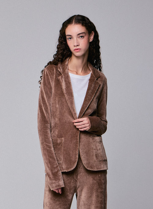 Beige Jacke Langarmjacke aus Bio-Baumwolle / Modal / Elasthan - MAJESTIC FILATURES