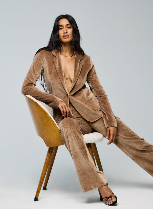 Beige Jacke Langarmjacke aus Bio-Baumwolle / Modal / Elasthan - MAJESTIC FILATURES