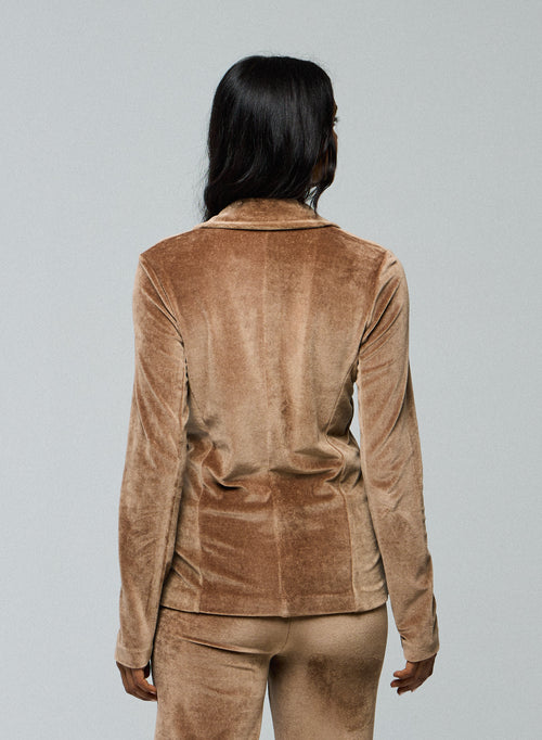 Beige Jacke Langarmjacke aus Bio-Baumwolle / Modal / Elasthan - MAJESTIC FILATURES