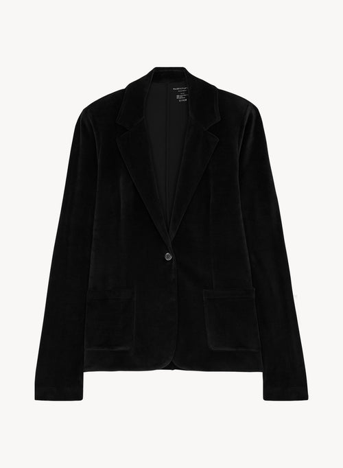 Long-sleeved Black Jacket in Organic Cotton / Modal / Elastane - MAJESTIC FILATURES