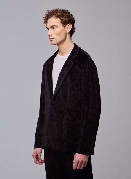 Chaqueta negra Chaqueta de manga larga en algodón orgánico / modal / elastano - MAJESTIC FILATURES