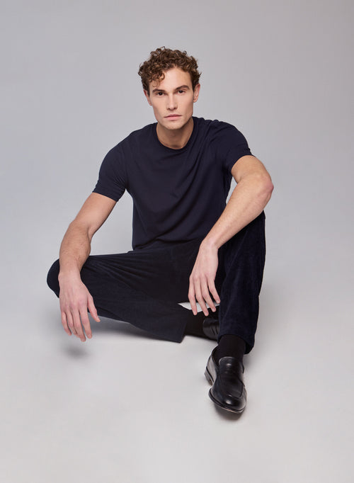 Marine Harold short-sleeved round-neck T-shirt in organic cotton - MAJESTIC FILATURES