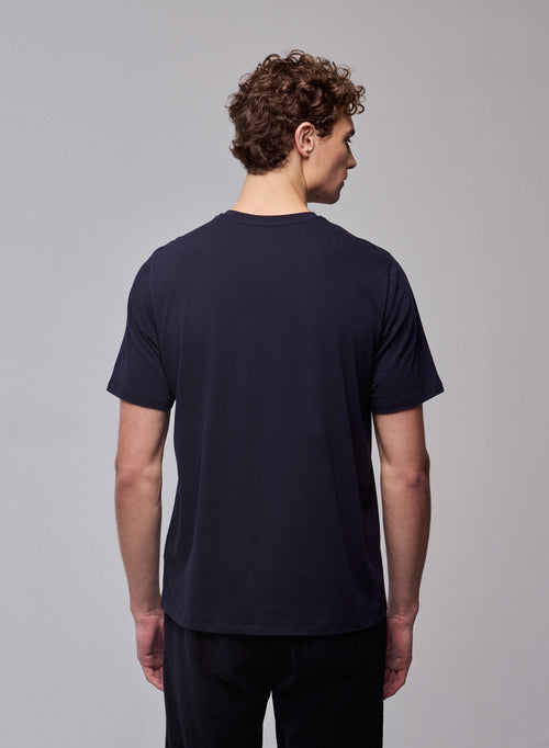 Marine Harold short-sleeved round-neck T-shirt in organic cotton - MAJESTIC FILATURES